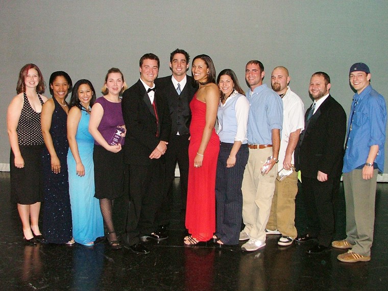 Winners at student-run awards ceremony for best video productions.